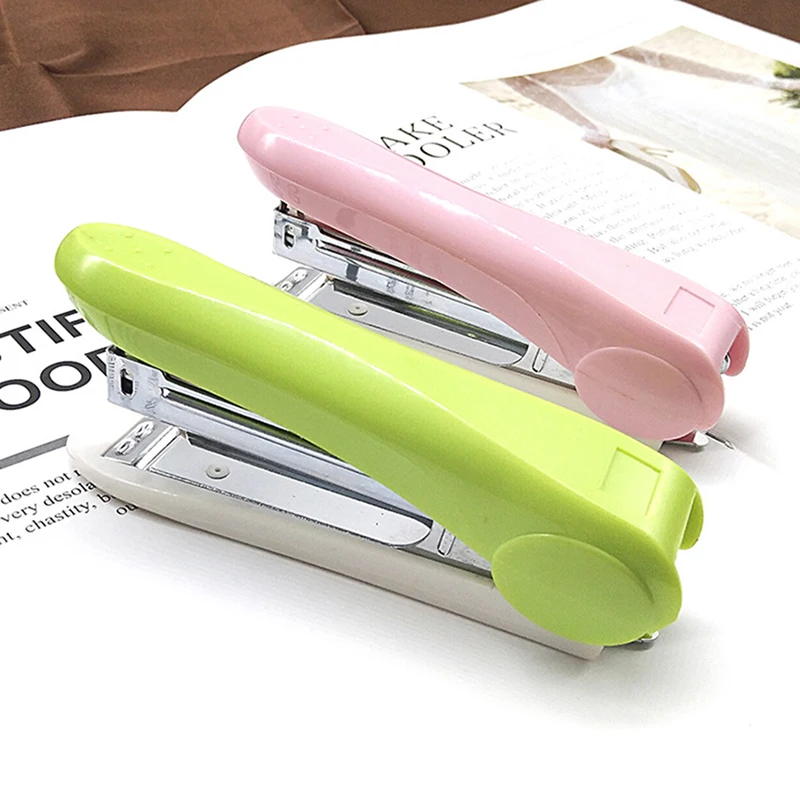 Solid Color Labor-saving Rotated Stapler for Students Office School Supplies