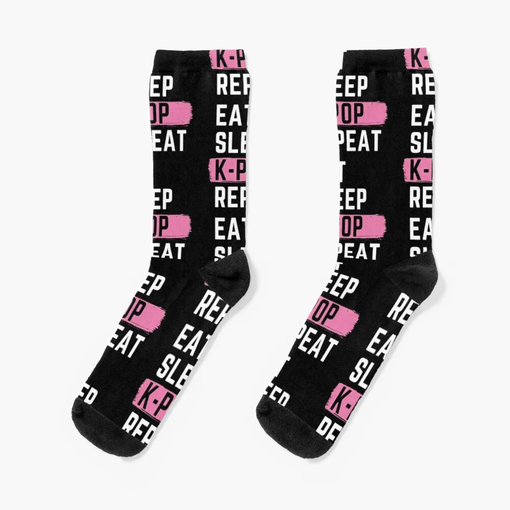 Eat Sleep K-Pop Repeat Socks Christmas Socks