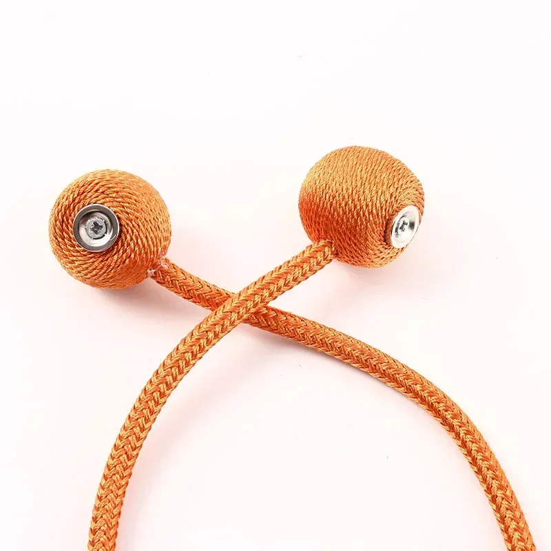 Magnetic Ball Curtain Tiebacks Strong Hold Easy Install Rope Holdbacks with Decorative Buckle Clips Universal Fit