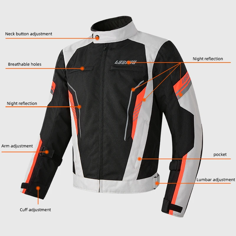 LYSCHY Motorcycle Jacket Pants Men Winter Waterproof Warm