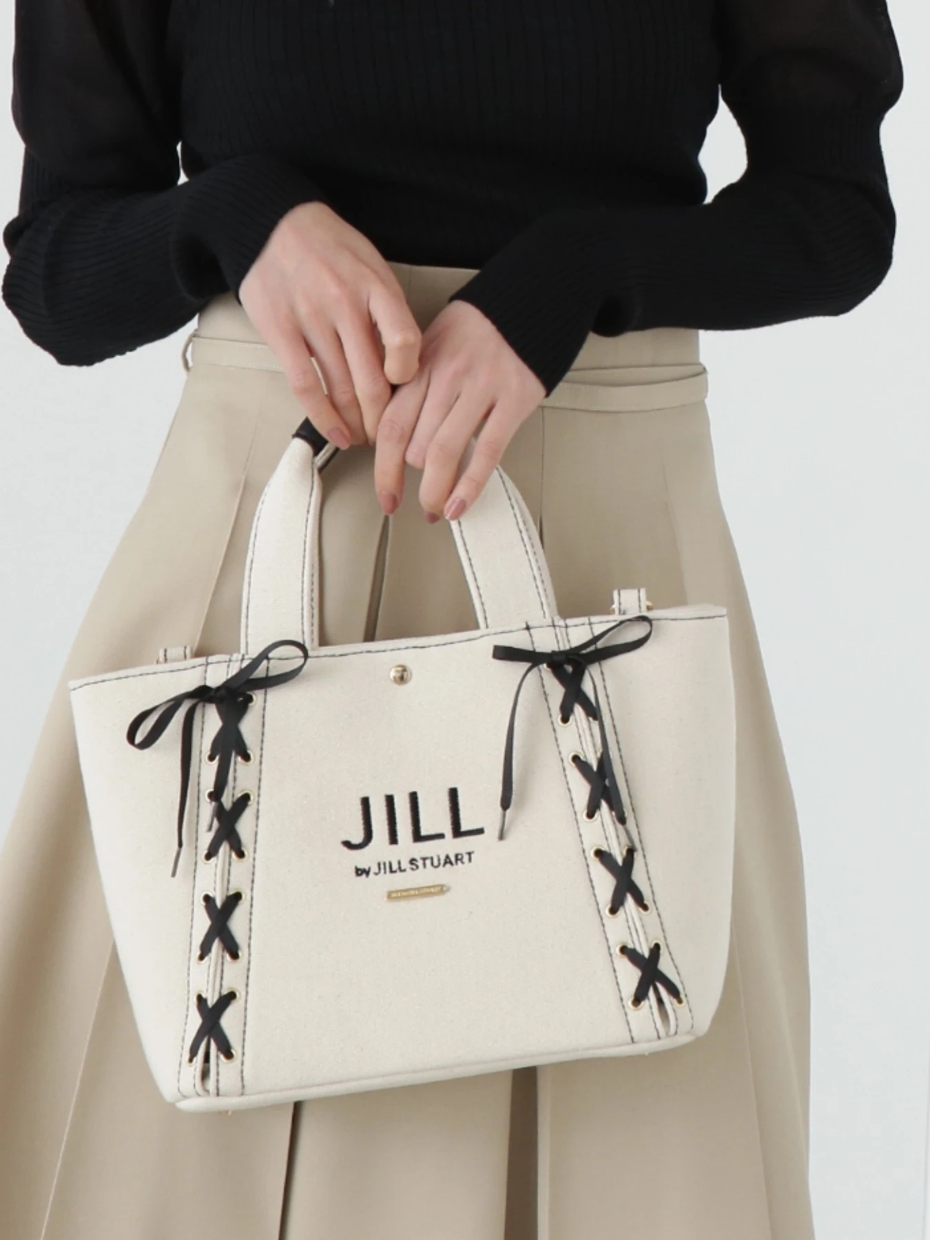 Japanese Sweet Cute Women's Bags Canvas Bag Fashion All-Match Bow Bandage Shoulder Tote Messenger Bag Western Style Tote Bag