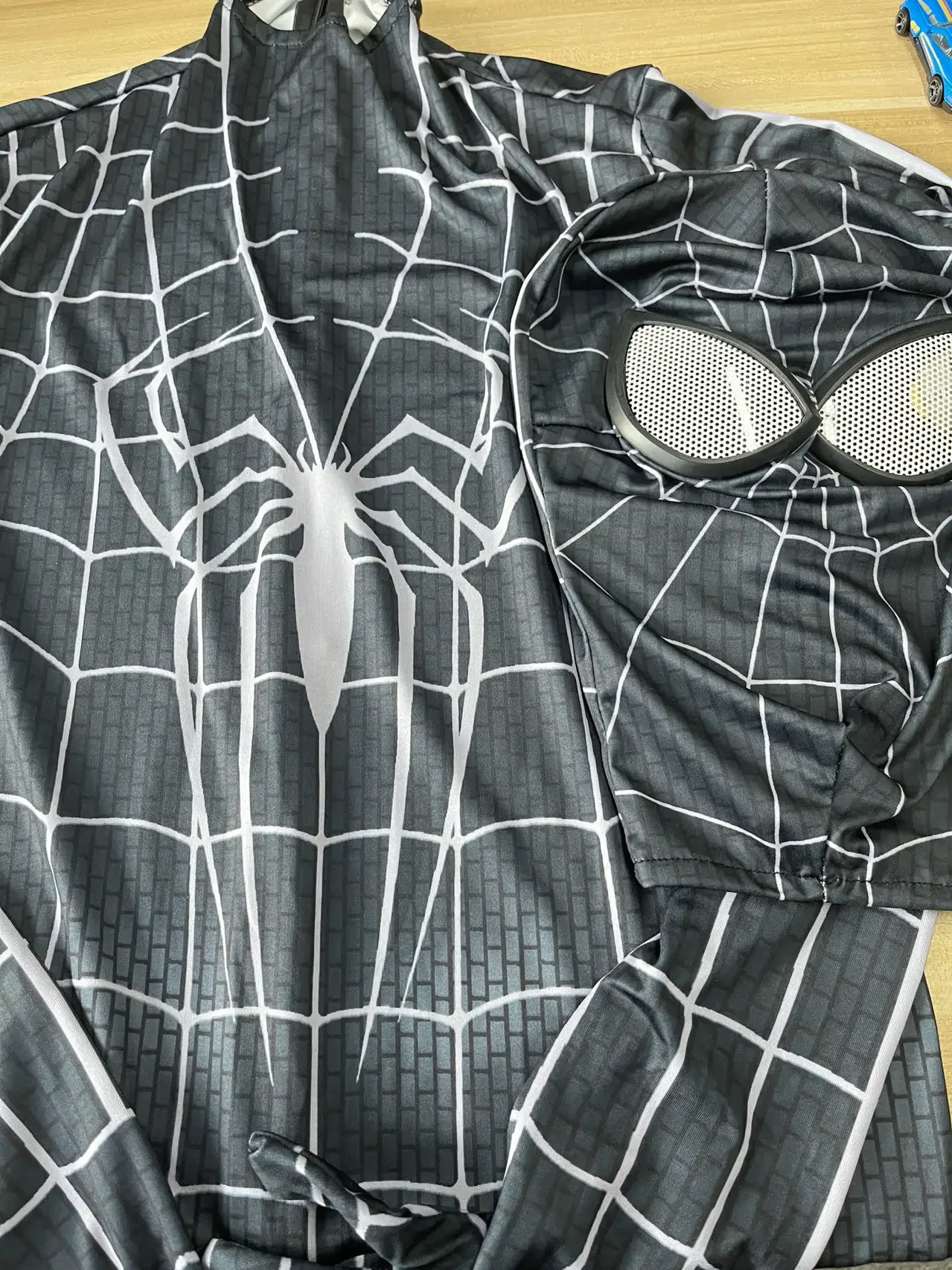 大人のスパイダーマンジャンプスーツ,マスク付きの本物の