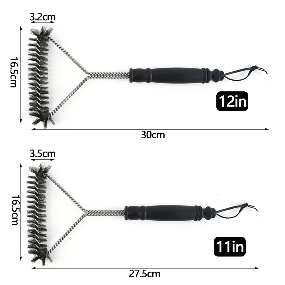 Barbecue cleaning tools BBQ Grill Cleaning Brush Stainless Steel Cooking Kitchen Accessories Wire Bristles Triangle Cleaning Brushes