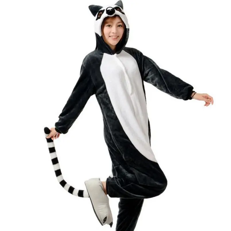 

Пижама-комбинезон с длинным хвостом, кигуруми с животными, тапки с мультяшным принтом, праздничная Домашняя одежда, зимний костюм на молнии, на пуговицах