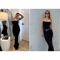 2 In 1 Summer Bodycon Maxi Dress For Women Formal Tummy Control Shapewear Dress With Built In Bra Spaghetti Strap Long Dress 2