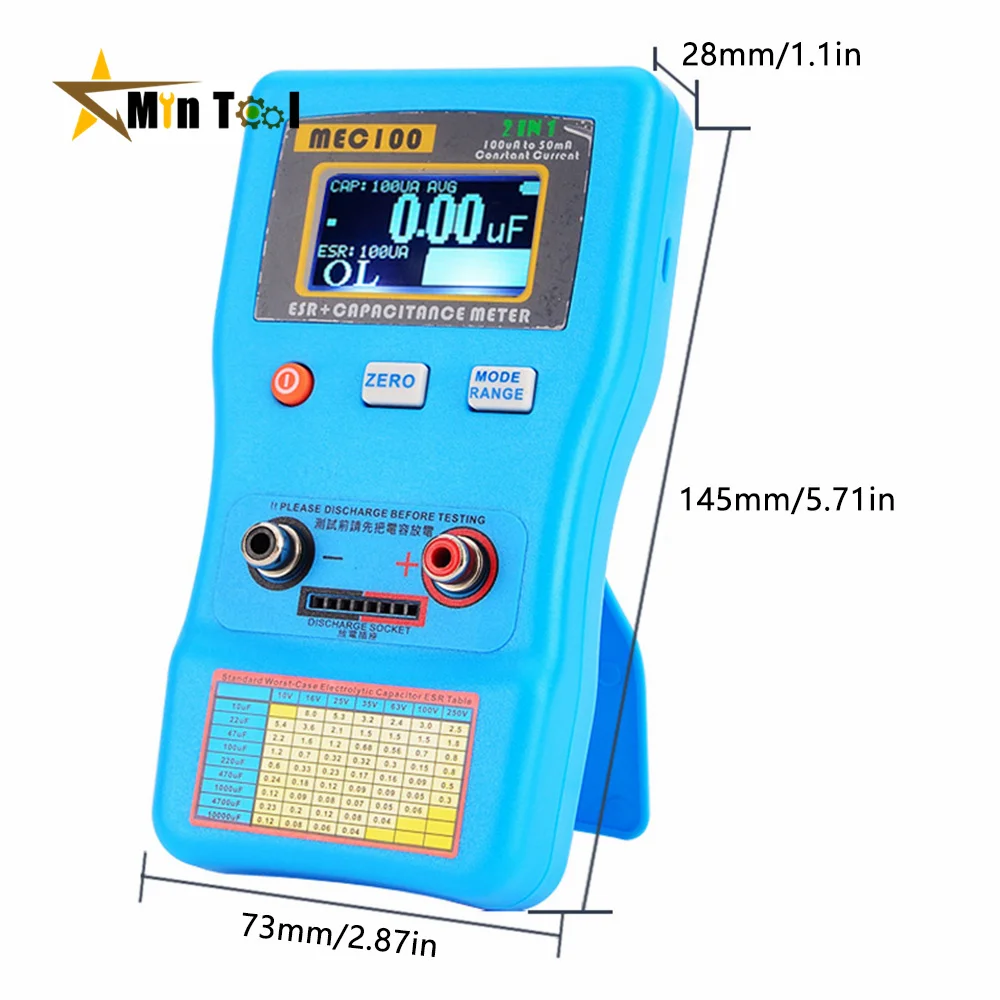 MEC-100 ESR Capacitance Ohm Meter Measuring Capacitance Resistance Capacitor Circuit Tester Capacitor Tester 3