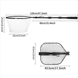 Durable Aluminum Alloy Telescoping Fishing Landing Net with Folding Mesh (120cm Fishing Net)