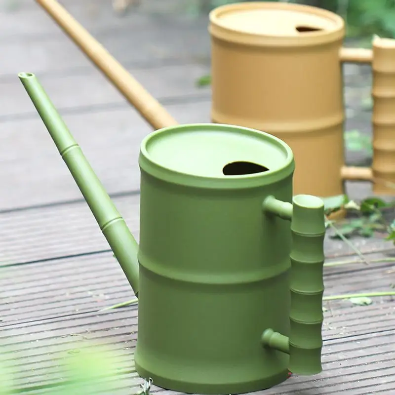 

Watering Can Imitation Bamboo Tube Plastic Watering Kettle 1.6L Durable Long Spout Plant Watering Kettle Garden Accessories