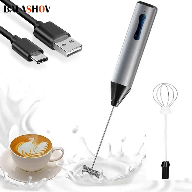 Montalatte elettrico portatile schiuma per caffè portatile Mini frullatore frullino per le uova in acciaio inossidabile miscelatore per bevande utensili per frusta da cucina 1