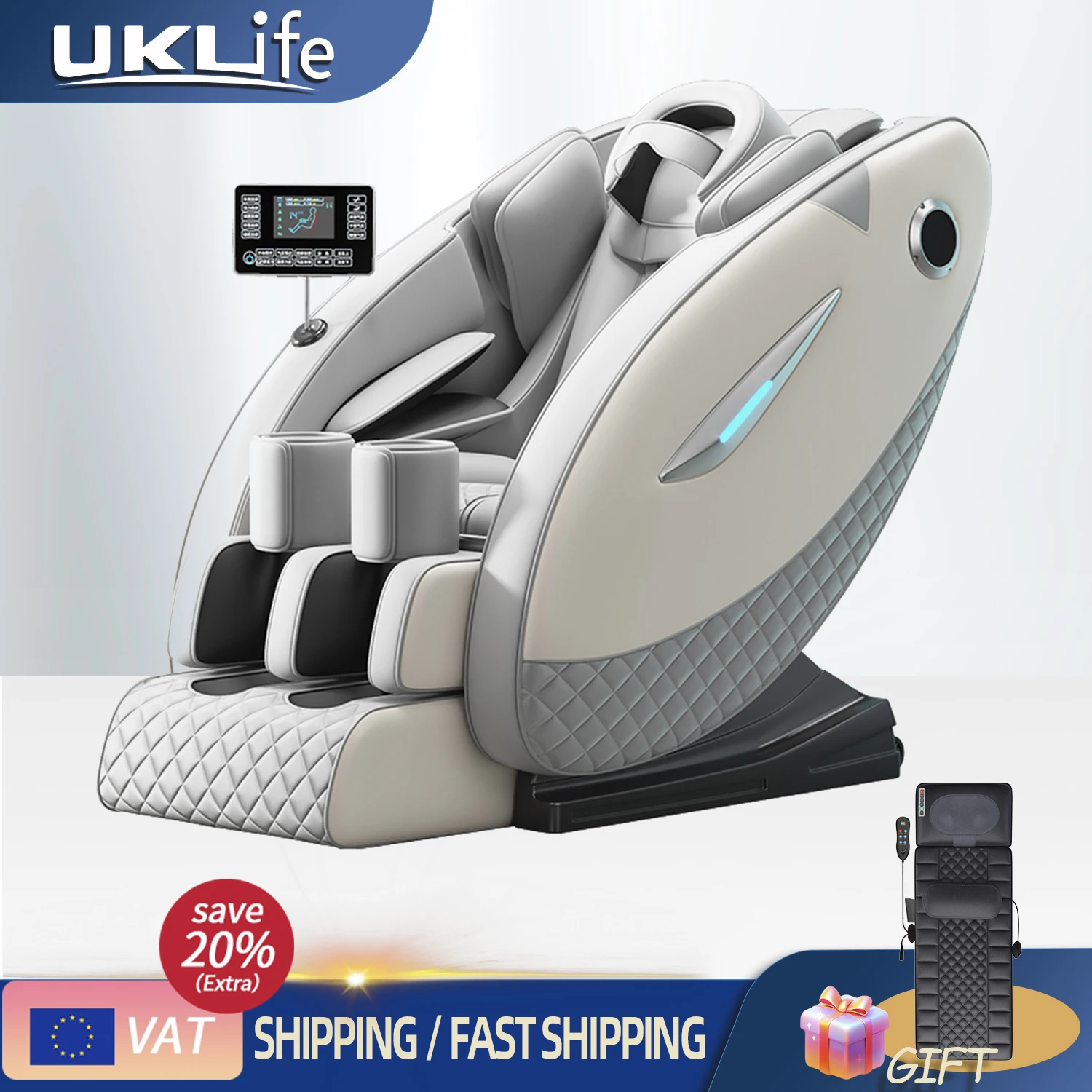 Garantie de trois ans Chaises de massage chauffantes 4D pour la maison, coussin gonflable multifonctionnel pour tout le corps enveloppé, canapé de bureau de massage 3D à gravité zéro