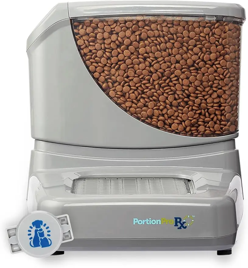 

PortionPro Rx Automatic Pet Feeder with Active RFID Technology - Prevents Food Stealing, Perfect for Prescription Diets,