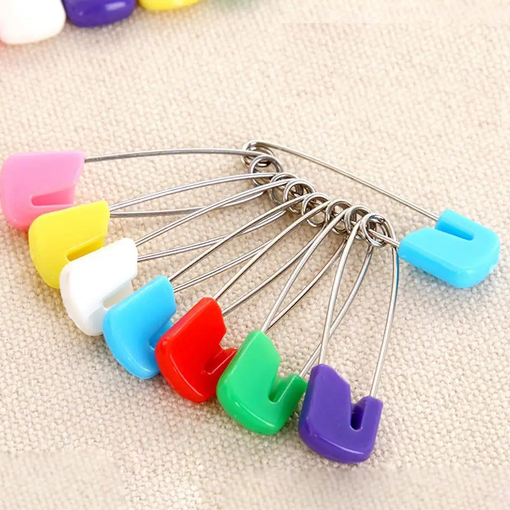 10Pcs Plastic Head Safety Pins 4cm Safety Locking Baby Cloth Diaper Nappy  Pins Buckles DIY Needle Pins Sewing Supplies