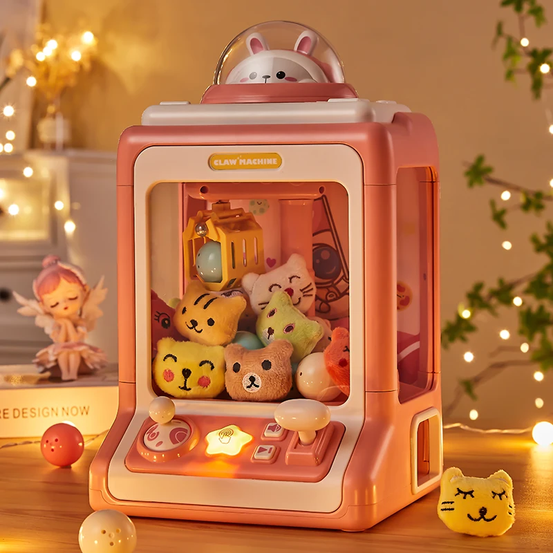 Kids DIY Electric Claw Machine Girl Grab Mini Doll Clip Gashapon Music Crane Game Children Toy For 3 Year Gifts Free Shipping 4