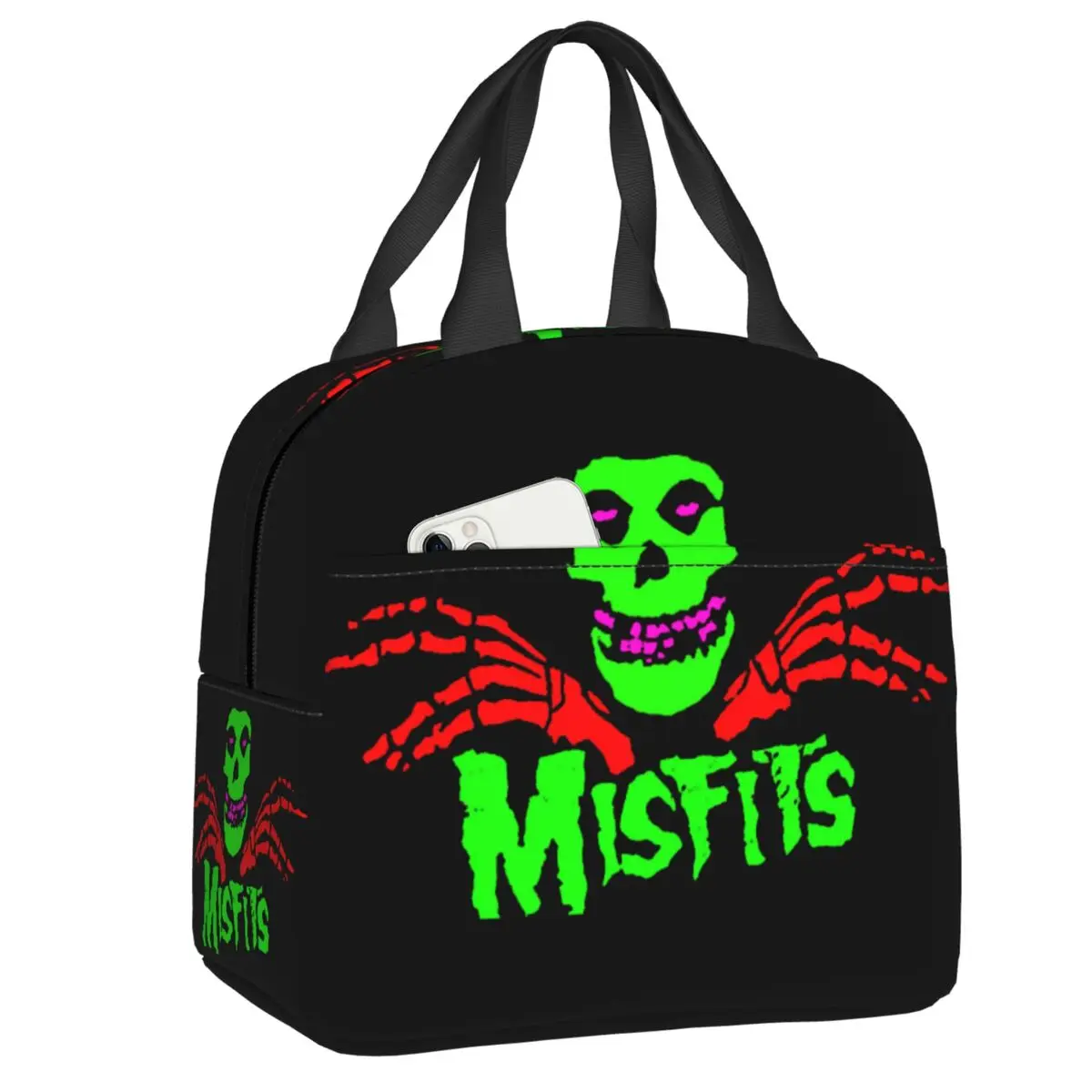 

Хоррор рок Misfits изолированный Ланч-бокс с черепом для женщин многоразовый теплый охладитель термальный Ланч-бокс пищевой контейнер для пикника Сумки-тоуты