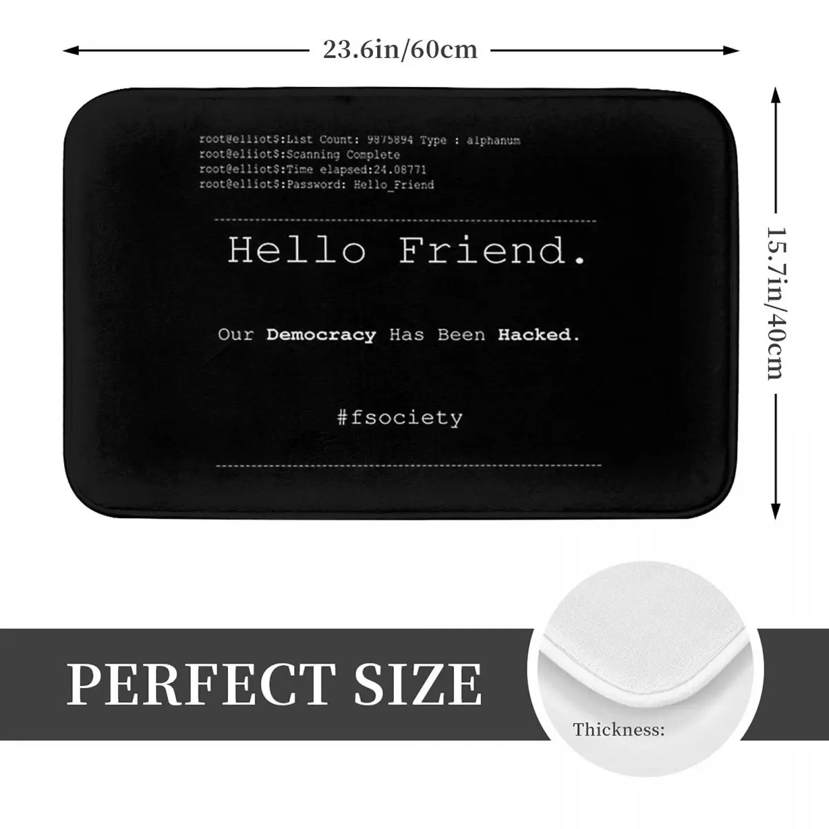 Mr Robot Hello Friend Fsociety Non-slip Doormat Floor Mat Carpet Rug for Kitchen Entrance Home Bathroom Living room Footpad Mats 2