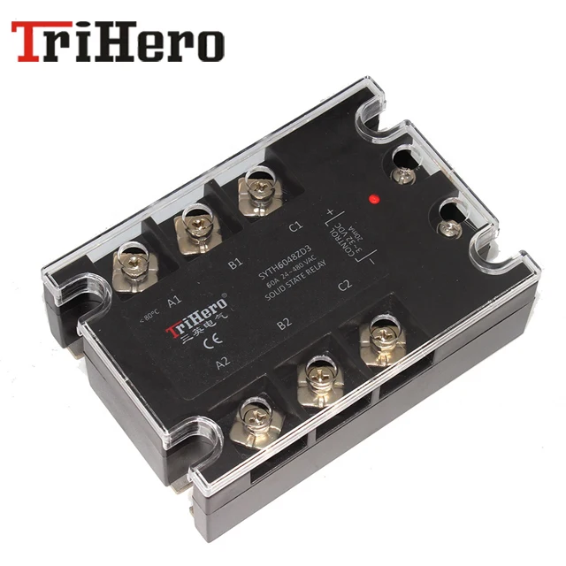 

60A DC/AC SSR solid state relay 3 phase,SSR 3p 60A