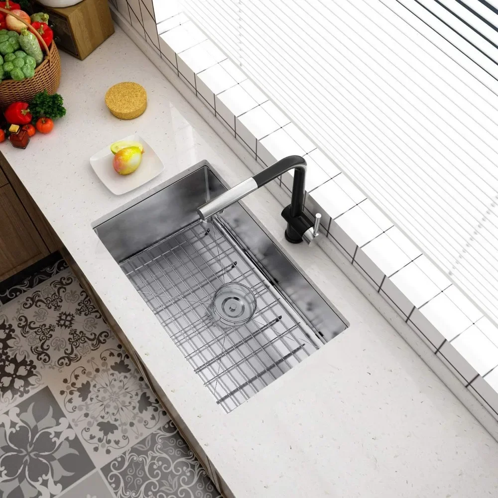 NEW-28-Inch Undermount Kitchen Sink, Premium 304 Stainless Steel Bar Sink - 10 Inches Deep Basin Single Bowl Sink