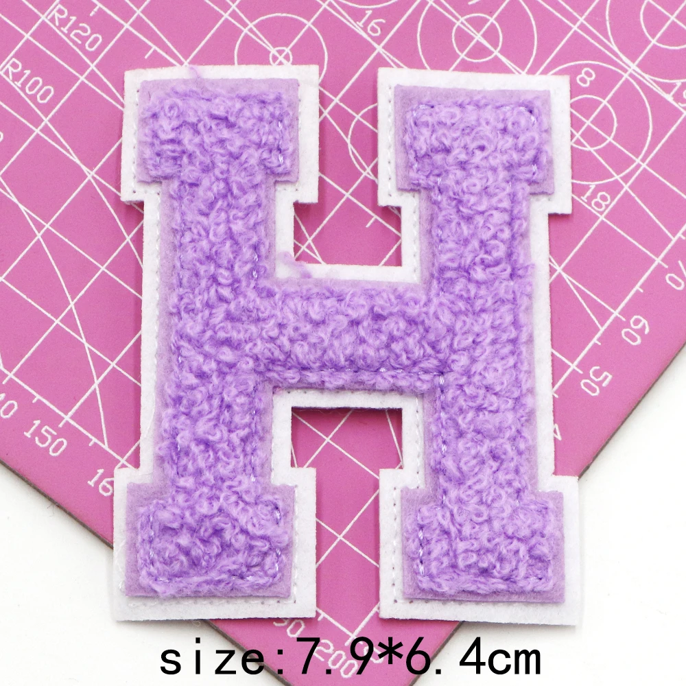 80 MM Lila Englisch Alphabet Buchstaben A-Z Applique Eisen Auf brief Patches Für Kleidung Name Abzeichen Paste Für Kleidung Tasche schuhe jean – Detail 11