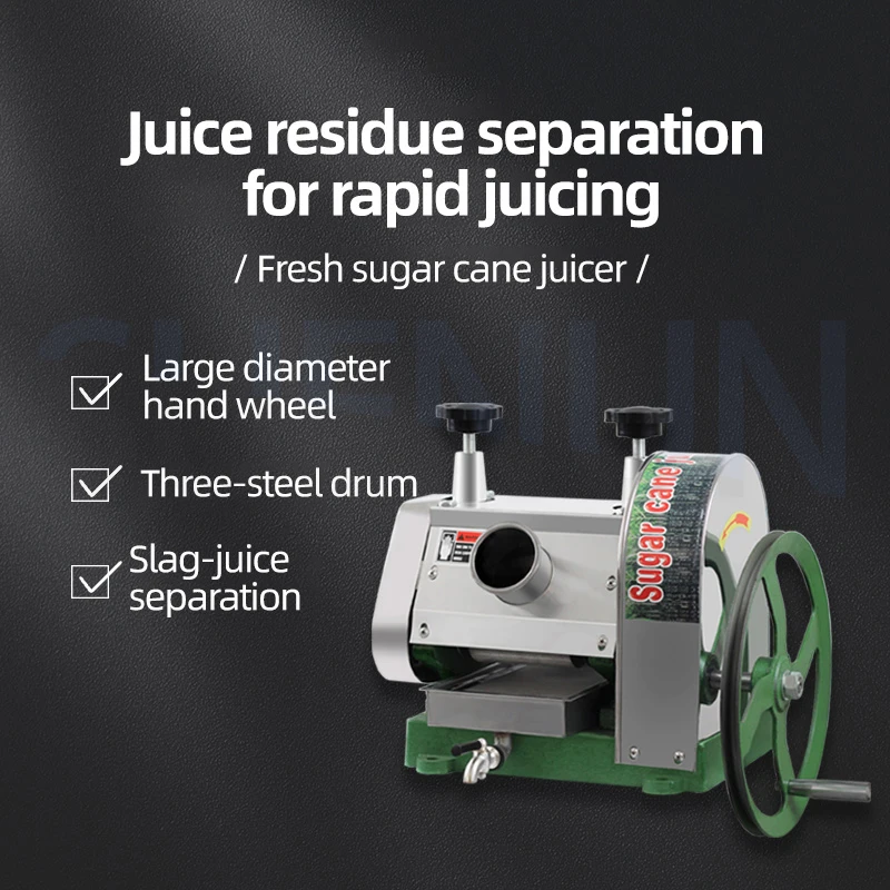 Commercial Sugarcane Juicer Manual Stainless Steel Desktop Sugarcane Bagasse Juice Separator Juicer Sugar Cane Machine Crusher 2