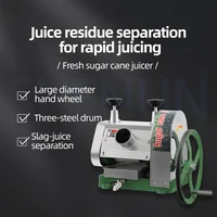 Commercial Sugarcane Juicer Manual Stainless Steel Desktop Sugarcane Bagasse Juice Separator Juicer Sugar Cane Machine Crusher 2