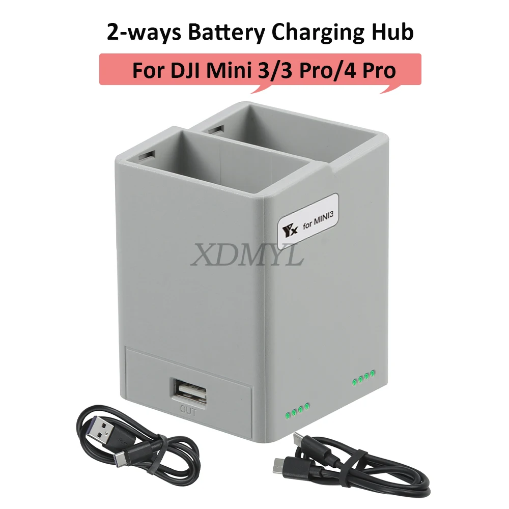 

2-сторонний зарядный концентратор для DJI Mini 4 Pro, зарядное устройство для аккумулятора, зарядное устройство для дома для DJI Mini 3/Mini 3 Pro, аксессуары