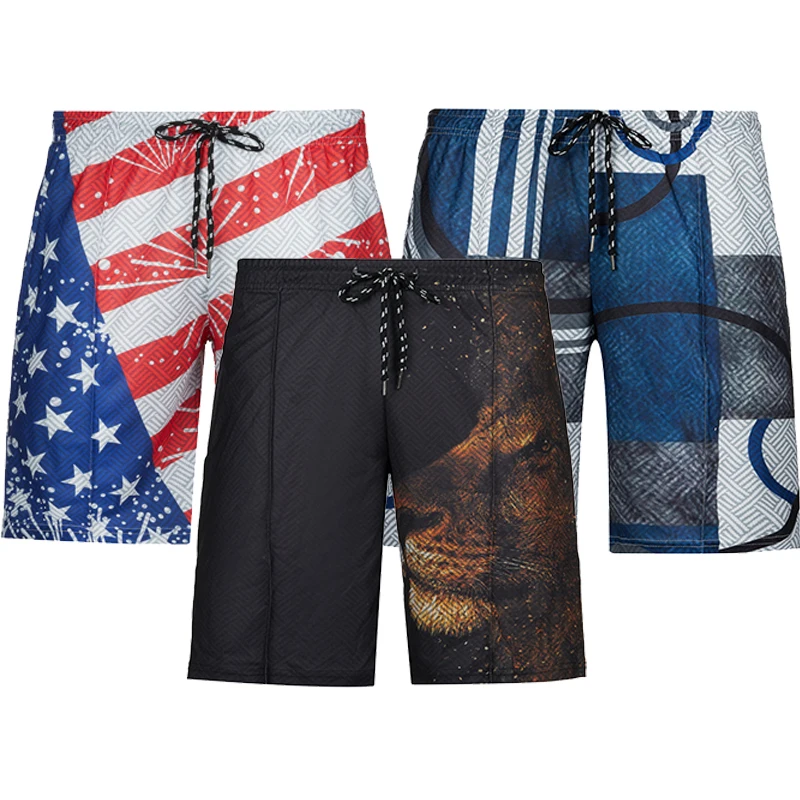 

New Men's Summer Fashion Casual 3D Printed Quick-Dry Beach Shorts Thin Soft Short Pants Oversized Breathable Sports Shorts Gym