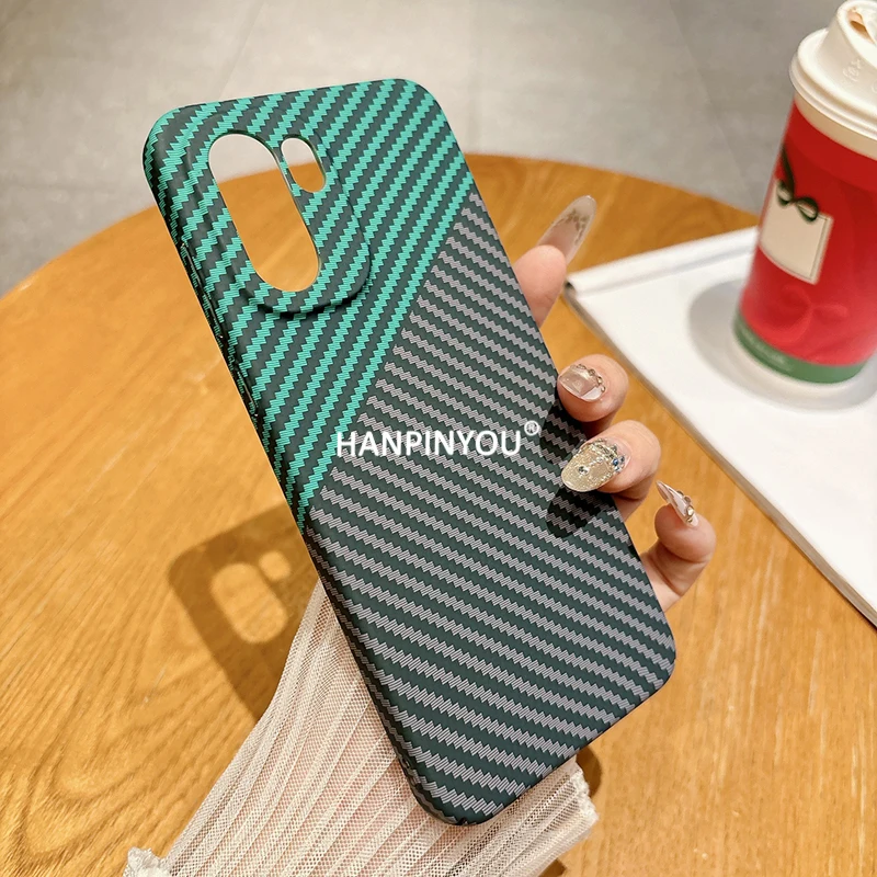 Sleek Anti-Fingerprint Carbon Fiber Matte Case with Shockproof Camera Protector
