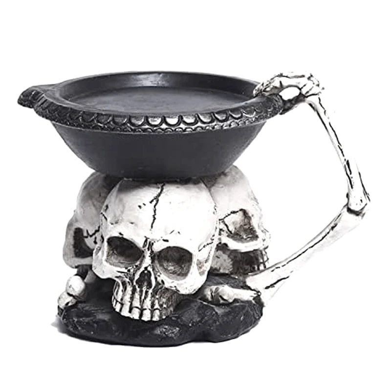 Skull Candle Holder Skeleton Candlestick Holder Resin Candlestick Craft For Halloween