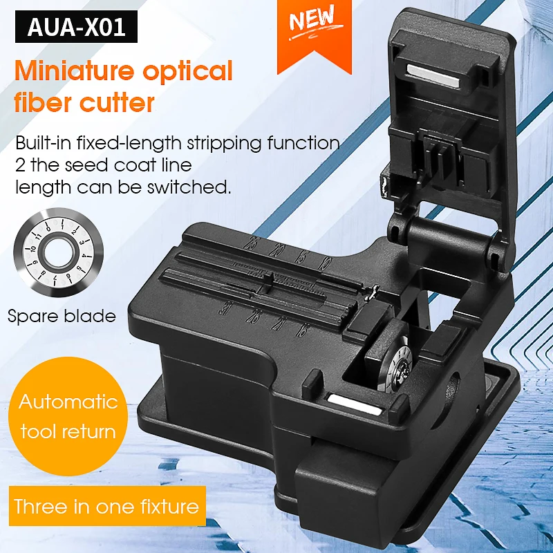 Fiber Cleaver AUA-X01 Cable Cutting Knife FTTH Fiber Optic Knife Tools Cutter Fiber Cleavers 12 Surface Blade
