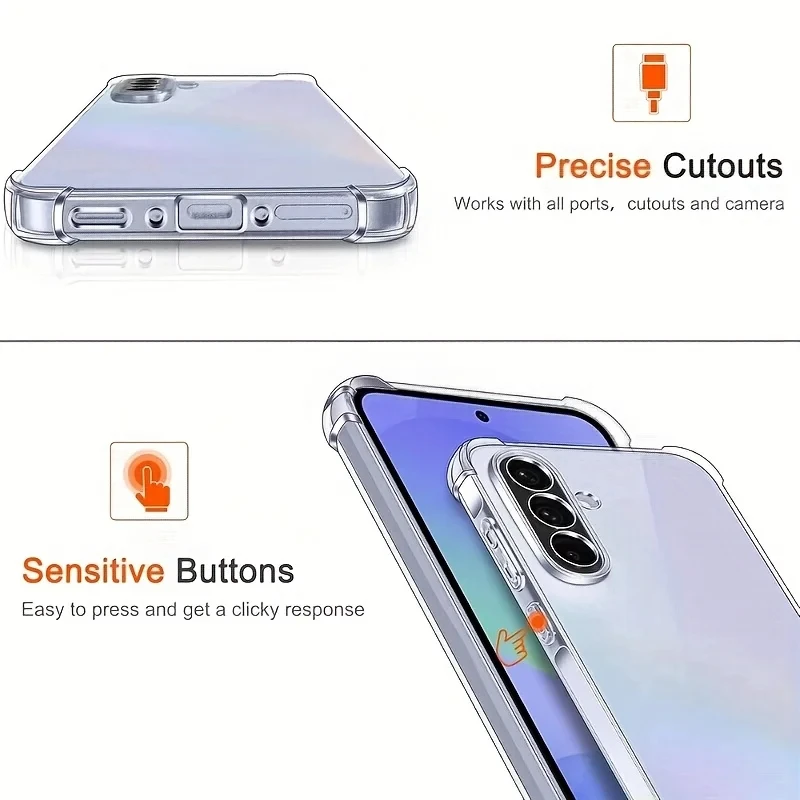 Transparent Soft TPU Silicone Back Cover Phone Case