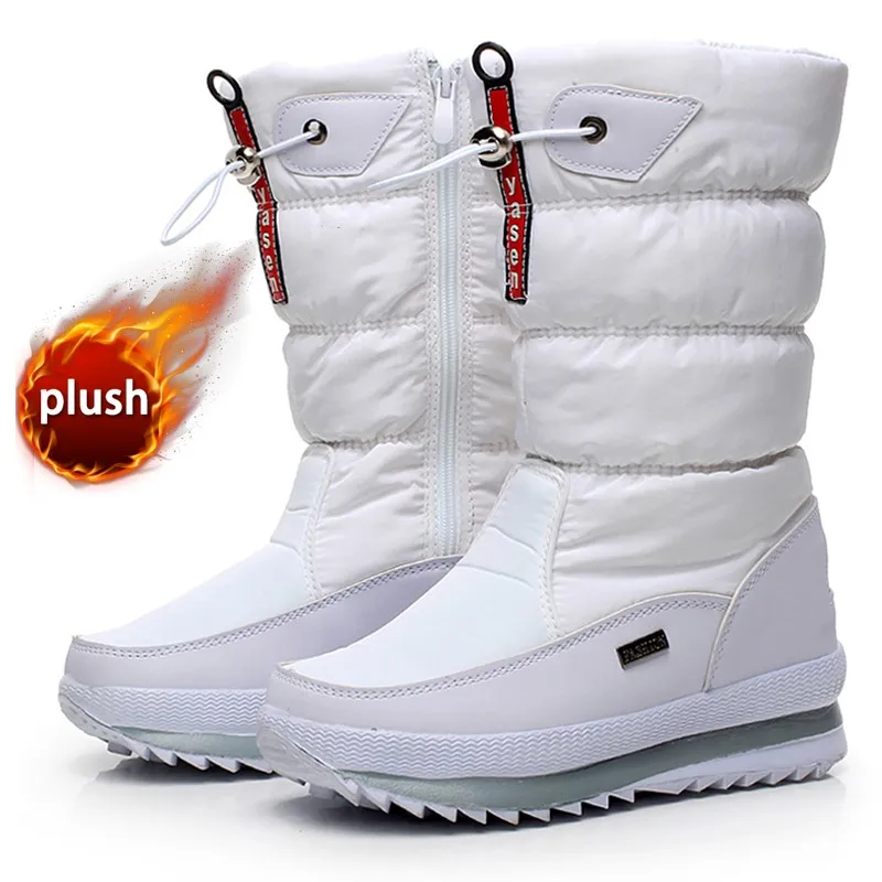 

MODX Women snow boots luxury platform winter thick plush waterproof non-slip fashion shoes warm fur botas mujer