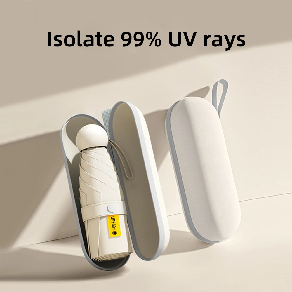 캡슐 우산 접이식 경량 미니 우산, 양지 및 비오는 이중 사용, UV 차단, 미니 5 단 우산, 신제품 