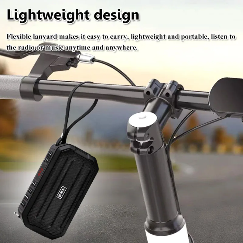 Mini FM Radio Portable Digital Radios with LED Display Outdoor Wireless Bluetooth Speaker Subwoofer Support TF Card USB Recordin