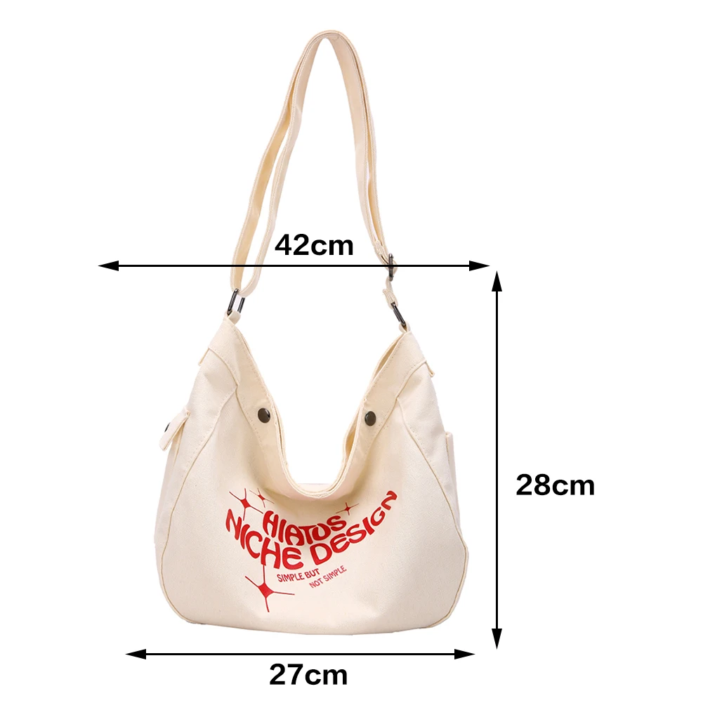 Women Canvas Shoulder Tote Bag y2k Causal Shopper Bag Large Luxury Designer Hobo Messenger Hand Bag Trend 2024 Big Crossbody Bag