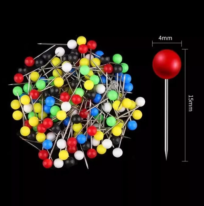 Push Pins 500Pcs/Set Map Tacks Push Pins Plastic Head With Steel Point 4MM 11MM Cork Board Safety Colored Thumbtack