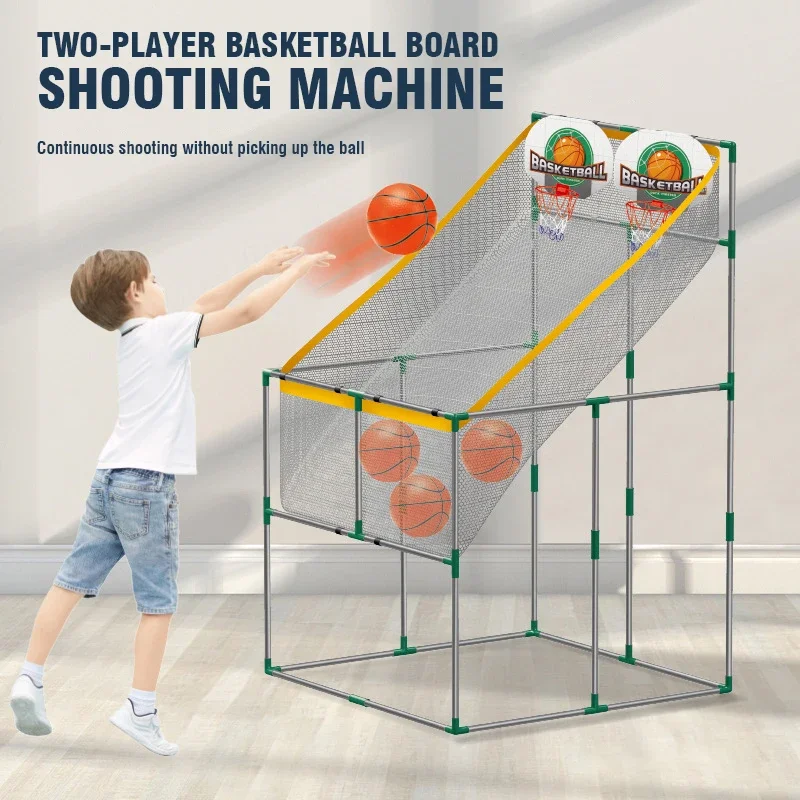 Children's Large Basketball Hoop Shooting Machine for 2 Sport Battle Interactive Indoor Outdoor Sports Competition Game