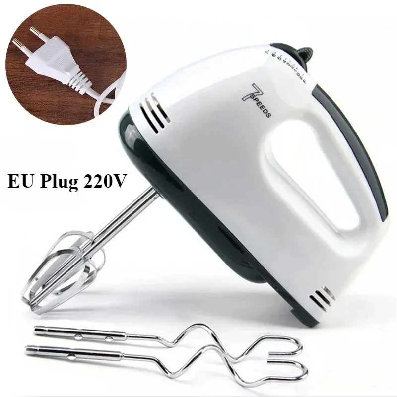 220V Handheld Electric Egg Beater 7-Speed Automatic Household Mixer For Cake Bread Baking Dough Cream Blender 1