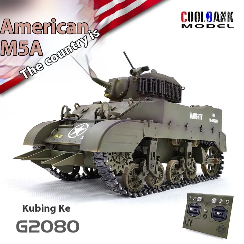 COOLBANK Stuart M5a1 Electric Remote Control Tank Simulation Military Model Toy Scalable, 360° rotation, Children'S Toy Gift 4