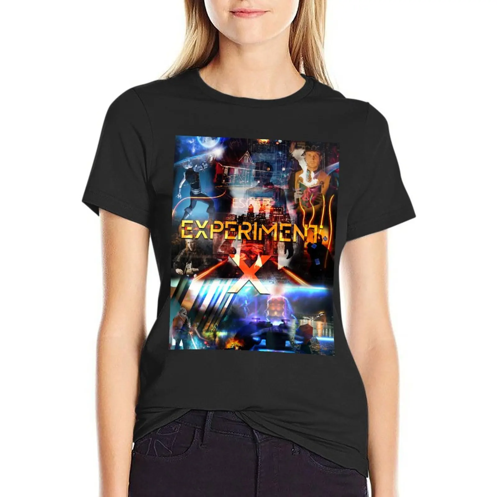 

Experiment X - Science Fiction, Funky, Student, Fantasy, Science, Scientist, Alien, Action T-Shirt Blouse womans clothing