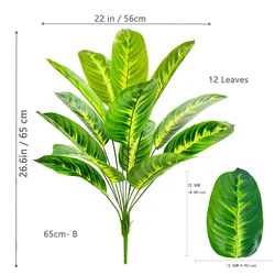 Large Tropical Palm Tree with Real Touch Leaves - Strelitzia Reginae Artificial Plant for Home and Garden Decor (LRJ - 12Y - H - 65 - T31)