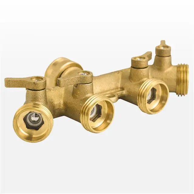 Npt 3/4 "4 Út Sárgaréz Tömlő Splitter Szivárgásálló, Állítható Áramlású Mezőgazdasági Öntözési Kerti Tömlőcsatlakozó Csepphajója - Image 6