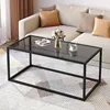 Glass Coffee Table Modern Coffee Tables Simple Rectangular Center Table with Open Space for Living Room Home Office 1