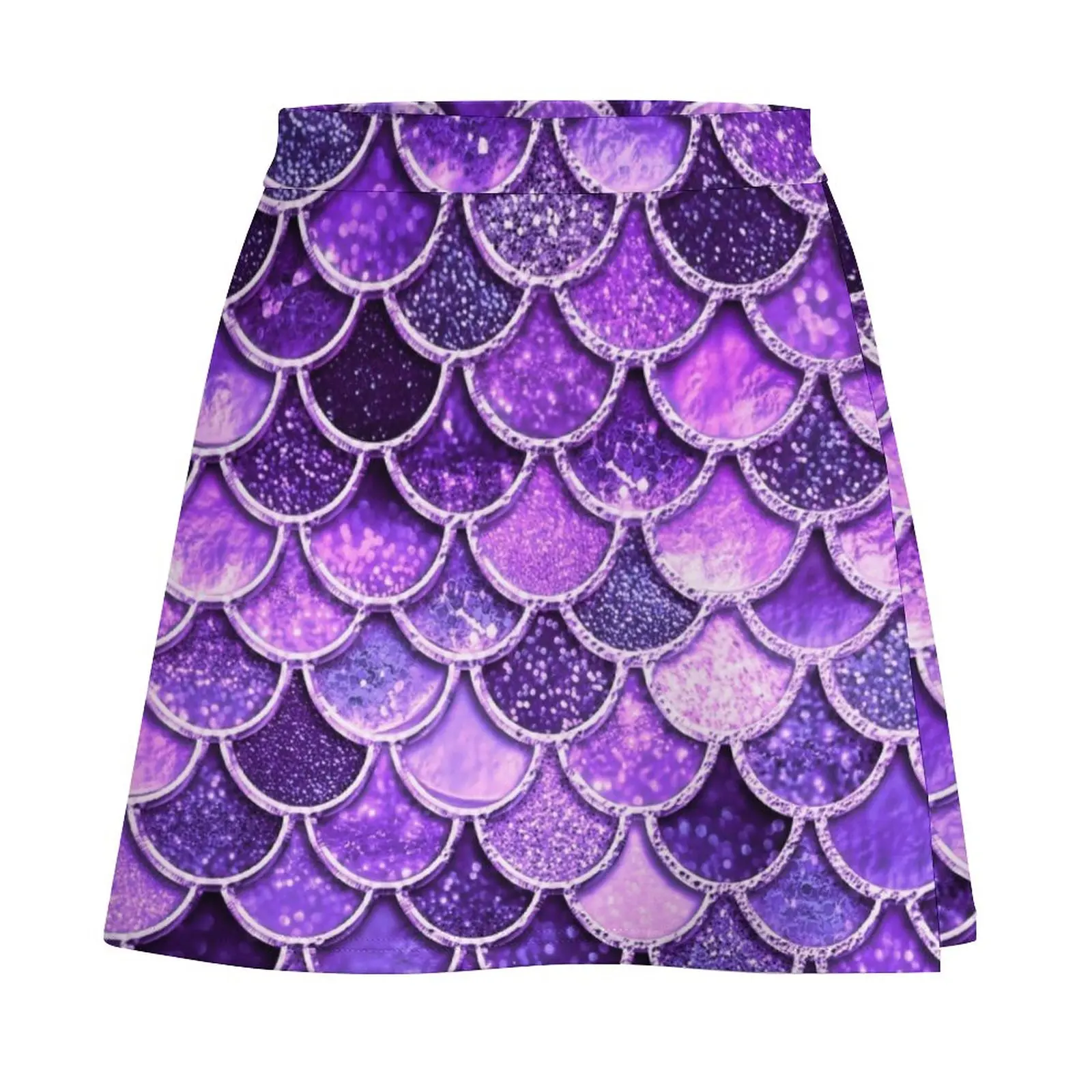 Ultra Violet Sparkle Faux Glitter Mermaid Scales Mini Skirt women's clothing trend 2023 festival outfit women