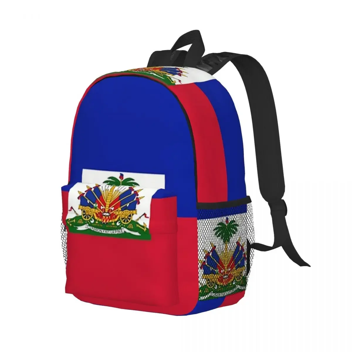 Haiti Flag Print Backpack Student Boys Girls BookBag Kids School Bag Laptop Shoulder Bags for Men Women 1