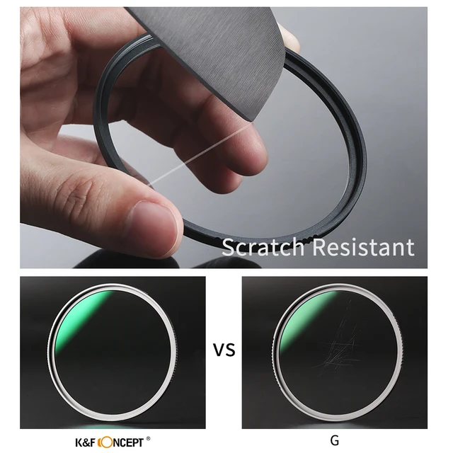 Filtre UV K&F Concept 72mm - Verre Trempé Anti-Choc, Revêtement Multi-Couches - Protection Objectif Appareil Photo