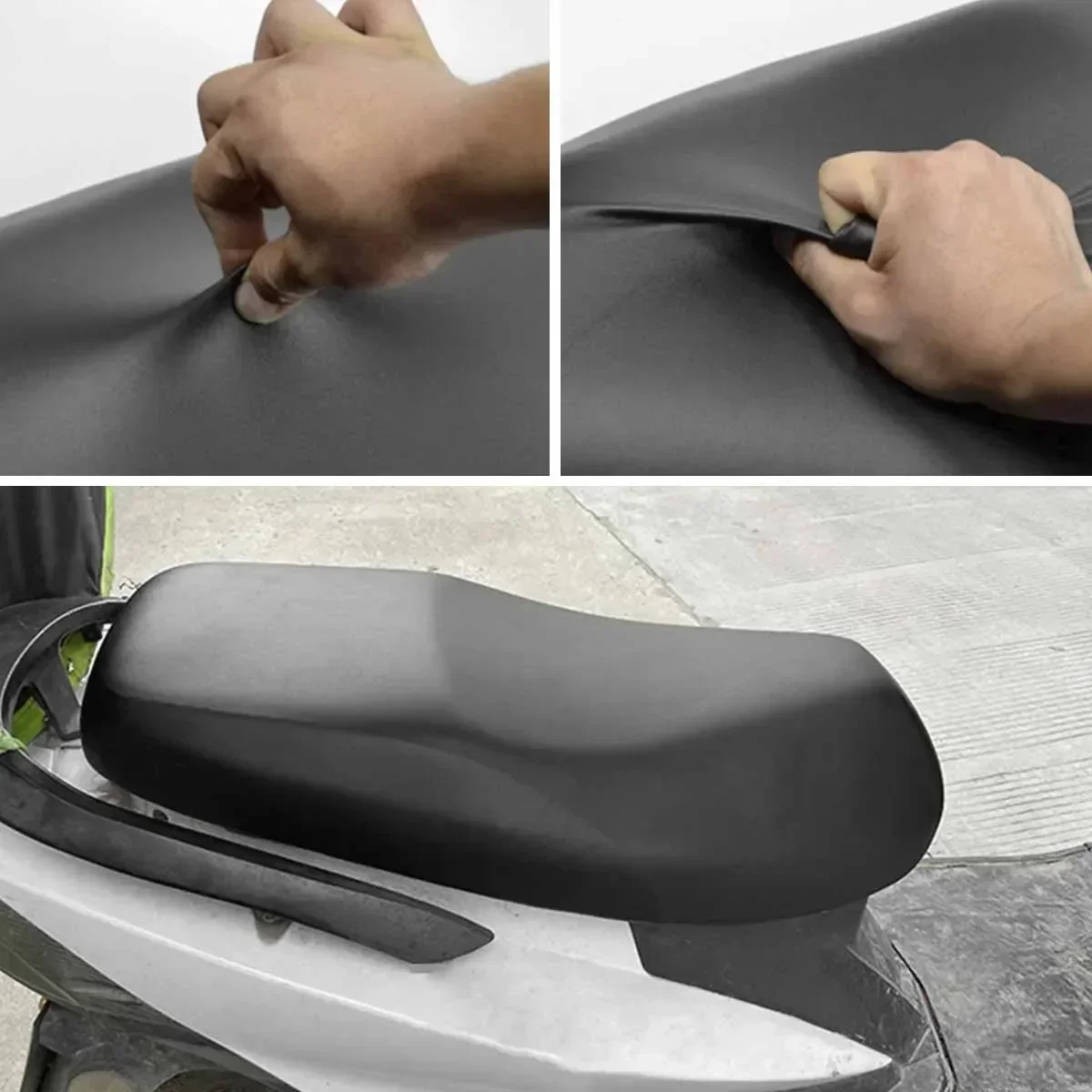 Waterproof Leather Motorcycle Seat Cover Black
