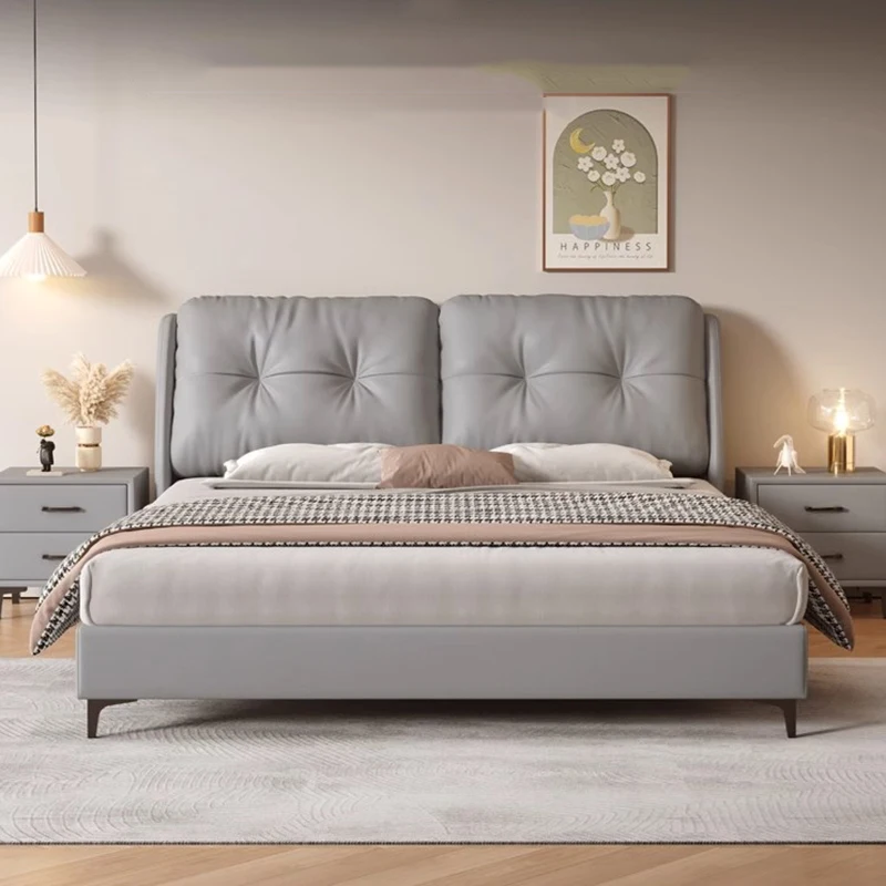 King Black Gray Double Bed Drawers High End Headboard Bedroom Double Bed Modern Kids Girl Letti Matrimoniali Home Furniture