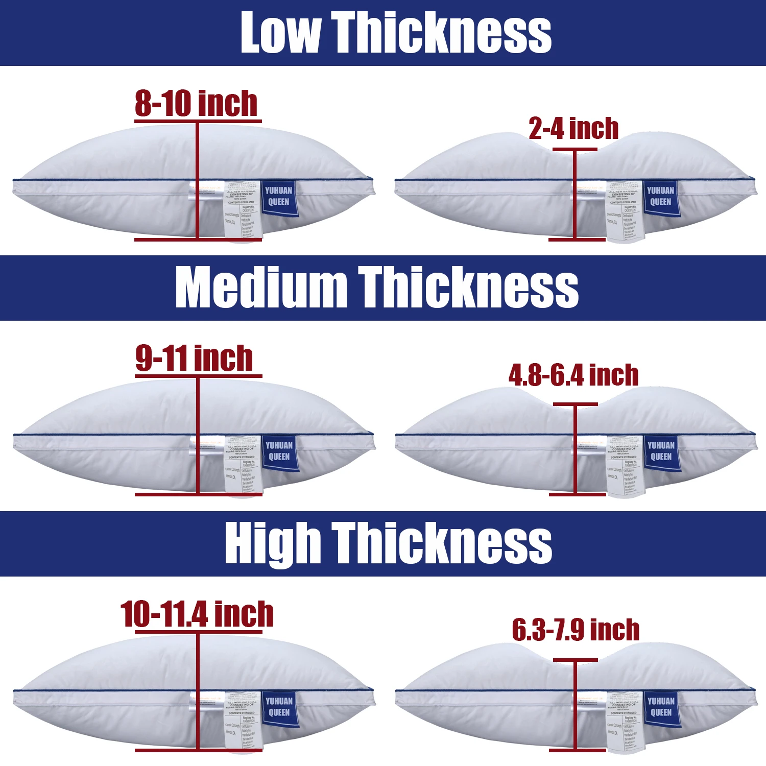 Customized Size Down Pillow 100% Goose Down Feather Household Goose Down Pillow Five-Star Hotel Pillow Core To Help Sleep 4