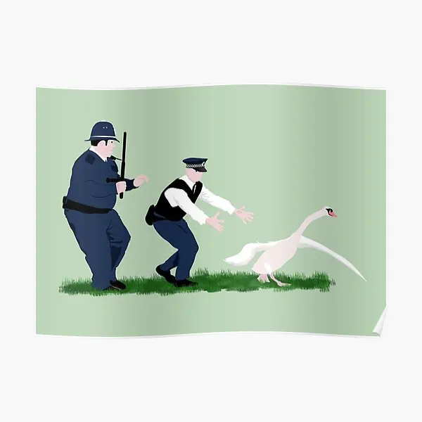 

Лебедь копы плакат печать забавная картина роспись искусство комната искусство дома винтажный Декор Современный без рамки