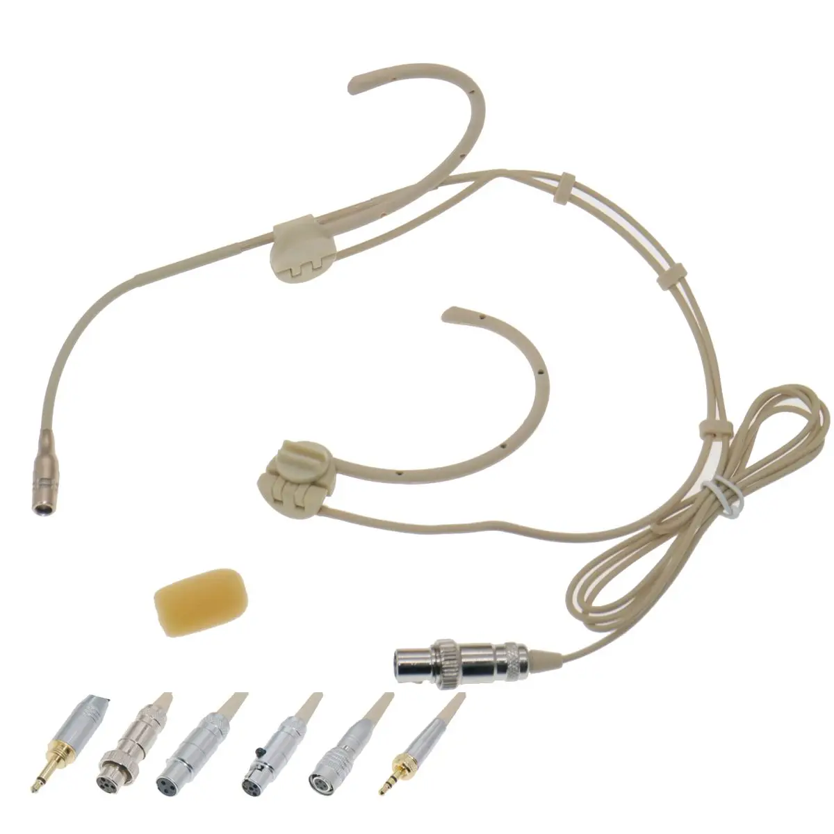 

Folding Headset Beige Cardioid Microphone For Shure MiPro 4Pin Sennheiser AKG 3Pin Audio-Technica UL1 UR1 AD1 HeadWorn BeltPack